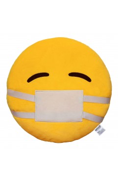 EvZ Emoji Mask Face Emoticon Cushion Stuffed Plush Soft Pillow, Official Certified, 32cm Yellow