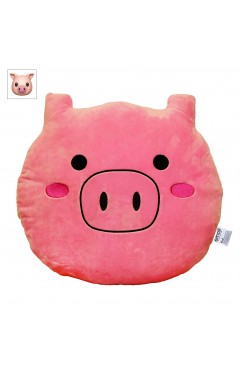 EvZ Official Certified Pig Emoji Pillow - 32cm Large Soft Plush Pink Piggy Face Emoticon Cushion - Cute Animal Decorative Stuffed Toy for Kids Room, Baby Shower & Nursery Decor (Pink)