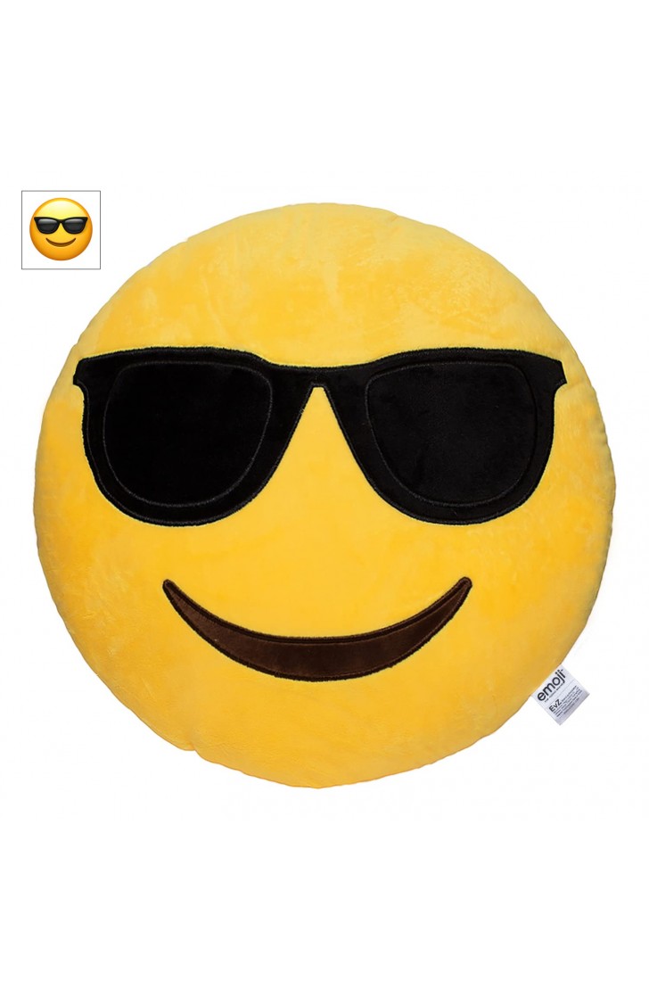 EvZ Official Certified Sunglasses Plush Pillow - 32cm Large Soft Cool Face Emoticon Cushion - Funny Stylish Decorative Stuffed Toy for Gaming Room, Car Decor & Summer Gift (Yellow) EvZ Official Certified Sunglasses Plush Pillow - 32cm Large Soft Cool Face Emoticon Cushion - Funny Stylish Decorative Stuffed Toy for Gaming Room, Car Decor & Summer Gift (Yellow)