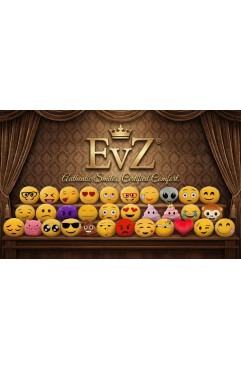EvZ Official Certified Emoji Pillow - 32cm Large Soft Plush Smiley Face Emoticon Cushion - Cute Decorative Stuffed Toy for Couch, Bed, Kids Room & Valentine’s Day Gift