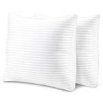 EvZ Set of 2 Overstuffed Pillow Inserts 18x18 - Premium Soft Square Decorative Sham Stuffers - Hypoallergenic Polyester Filling Cushion Forms for Couch, Sofa & Bed - White Striped (18" x 18") EvZ Set of 2 Overstuffed Pillow Inserts 18x18 - Premium Soft Square Decorative Sham Stuffers - Hypoallergenic Polyester Filling Cushion Forms for Couch, Sofa & Bed - White Striped (18" x 18")