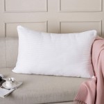 EvZ Homie Premium Stuffer Pillow Insert Sham Rectangular Form Polyester, 20" L X 12" W, Standard White Striped