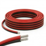 EvZ 20 AWG 2-Pin Extension Wire (33ft/10M), 2-Conductor Tinned Copper Flexible Electric Cable for 12V/24V Single Color 3528 5050 LED Strips, Red & Black Low Voltage DC Cord