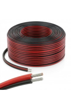 EvZ 20 AWG 2-Conductor Extension Wire (1936ft/590M Bulk Reel), Tinned Copper Stranded Low Voltage 12V/24V DC Power Cable, Red & Black Parallel Cord for Large Scale LED Strip, Audio & Marine Projects