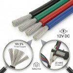 EvZ 22 AWG 4-Pin RGB LED Extension Wire (33ft/10M) - Flexible 4 Conductor Tinned Copper Ribbon Cable for 5050 3528 RGB Color Changing Strip Lights, Easy Strip & Solder (Black-Green-Red-Blue) EvZ 22 AWG 4-Pin RGB LED Extension Wire (33ft/10M) - Flexible 4 Conductor Tinned Copper Ribbon Cable for 5050 3528 RGB Color Changing Strip Lights, Easy Strip & Solder (Black-Green-Red-Blue)
