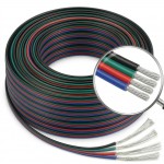 22 Gauge 4Pin Extension Wrie, EvZ 22AWG 4 Conductor Parallel Electric Cable Cord for RGB LED Strips 3528 5050, Black-Green-Red-Blue, 66ft/20M 22 Gauge 4Pin Extension Wrie, EvZ 22AWG 4 Conductor Parallel Electric Cable Cord for RGB LED Strips 3528 5050, Black-Green-Red-Blue, 66ft/20M
