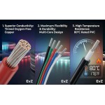 EvZ 22 AWG 5-Pin RGBW LED Extension Cable (66ft/20m) - 5 Conductor 22 Gauge Parallel Hookup Wire for 5050 3528 RGB+White LED Strips, 12V/24V DC Ribbon Lights, Flexible tinned Copper (B-G-R-B-W) EvZ 22 AWG 5-Pin RGBW LED Extension Cable (66ft/20m) - 5 Conductor 22 Gauge Parallel Hookup Wire for 5050 3528 RGB+White LED Strips, 12V/24V DC Ribbon Lights, Flexible tinned Copper (B-G-R-B-W)