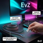 EvZ 22 AWG 5-Pin RGBW LED Extension Cable (66ft/20m) - 5 Conductor 22 Gauge Parallel Hookup Wire for 5050 3528 RGB+White LED Strips, 12V/24V DC Ribbon Lights, Flexible tinned Copper (B-G-R-B-W) EvZ 22 AWG 5-Pin RGBW LED Extension Cable (66ft/20m) - 5 Conductor 22 Gauge Parallel Hookup Wire for 5050 3528 RGB+White LED Strips, 12V/24V DC Ribbon Lights, Flexible tinned Copper (B-G-R-B-W)