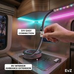 EvZ 22 AWG 5-Pin RGBW LED Extension Cable (66ft/20m) - 5 Conductor 22 Gauge Parallel Hookup Wire for 5050 3528 RGB+White LED Strips, 12V/24V DC Ribbon Lights, Flexible tinned Copper (B-G-R-B-W) EvZ 22 AWG 5-Pin RGBW LED Extension Cable (66ft/20m) - 5 Conductor 22 Gauge Parallel Hookup Wire for 5050 3528 RGB+White LED Strips, 12V/24V DC Ribbon Lights, Flexible tinned Copper (B-G-R-B-W)