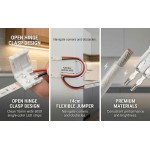 EvZ 10-Pack 2-Pin 10mm LED Strip Connector Jumper, Solderless LED Connector for 5050 Single Color Flexible Light Strips, 10mm Wide Strip to Strip Extension Wire (6-Inch / 14cm Length) EvZ 10-Pack 2-Pin 10mm LED Strip Connector Jumper, Solderless LED Connector for 5050 Single Color Flexible Light Strips, 10mm Wide Strip to Strip Extension Wire (6-Inch / 14cm Length)
