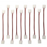EvZ 10-Pack 2-Pin 10mm LED Strip Connector Jumper, Solderless LED Connector for 5050 Single Color Flexible Light Strips, 10mm Wide Strip to Strip Extension Wire (6-Inch / 14cm Length) EvZ 10-Pack 2-Pin 10mm LED Strip Connector Jumper, Solderless LED Connector for 5050 Single Color Flexible Light Strips, 10mm Wide Strip to Strip Extension Wire (6-Inch / 14cm Length)
