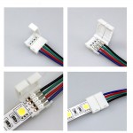 EvZ 10-Pack LED Strip Light Connectors, 4 Pin 10mm Wide Solderless Adapter for 5050 RGB Strip to Strip Jumper, 14cm/5.5in Flexible Extension Wire, Gapless Connection for Corners and Obstacles EvZ 10-Pack LED Strip Light Connectors, 4 Pin 10mm Wide Solderless Adapter for 5050 RGB Strip to Strip Jumper, 14cm/5.5in Flexible Extension Wire, Gapless Connection for Corners and Obstacles