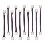EvZ 10-Pack LED Strip Light Connectors, 4 Pin 10mm Wide Solderless Adapter for 5050 RGB Strip to Strip Jumper, 14cm/5.5in Flexible Extension Wire, Gapless Connection for Corners and Obstacles EvZ 10-Pack LED Strip Light Connectors, 4 Pin 10mm Wide Solderless Adapter for 5050 RGB Strip to Strip Jumper, 14cm/5.5in Flexible Extension Wire, Gapless Connection for Corners and Obstacles