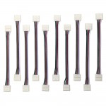 EvZ 10-Pack 5-Pin LED Strip Connectors for 12mm Wide 5050 RGBW Strip Lights - Solderless Strip to Strip Jumper with 14cm 22AWG Extension Wire - Gapless & Flexible Connection for Multi-Color LED Tape