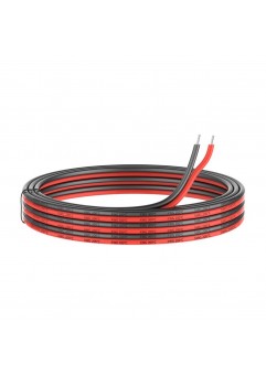 EvZ 22 AWG Silicone Wire, 33ft 22 Gauge 2 Conductor Parallel Wire, Ultra Flexible Tinned Copper 2 Pin Red Black Hookup Wire, High Temp 200°C 600V Electric Cable for LED Strips, RC, DIY Projects