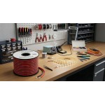 EvZ 24 AWG Silicone Wire 33ft, Ultra Flexible 2 Conductor Parallel 18 Gauge Electrical Cable, High Temp Resistant Tinned Copper Hookup Wire for Single Color LED Strip, RC Battery, and DIY Projects