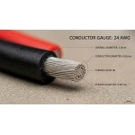 EvZ 24 AWG Silicone Wire 33ft, Ultra Flexible 2 Conductor Parallel 18 Gauge Electrical Cable, High Temp Resistant Tinned Copper Hookup Wire for Single Color LED Strip, RC Battery, and DIY Projects