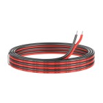 EvZ 24 AWG Silicone Wire 33ft, Ultra Flexible 2 Conductor Parallel 18 Gauge Electrical Cable, High Temp Resistant Tinned Copper Hookup Wire for Single Color LED Strip, RC Battery, and DIY Projects