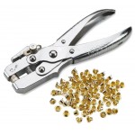 EvZ Tools 2-in-1 Eyelet Hole Punch & Press Plier Metal Home DIY Hand Held Made, with 100pcs Eyelet Grommets EvZ Tools 2-in-1 Eyelet Hole Punch & Press Plier Metal Home DIY Hand Held Made, with 100pcs Eyelet Grommets