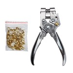 EvZ Tools 2-in-1 Eyelet Hole Punch & Press Plier Metal Home DIY Hand Held Made, with 100pcs Eyelet Grommets EvZ Tools 2-in-1 Eyelet Hole Punch & Press Plier Metal Home DIY Hand Held Made, with 100pcs Eyelet Grommets