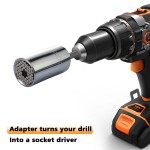 Universal Socket, EvZ Professional 11-32mm Multi-Function Ratchet Wrench Grip Power Drill Adapter Tools DIY Gift for Men Him Husband Dad Father Handyman Women Universal Socket, EvZ Professional 11-32mm Multi-Function Ratchet Wrench Grip Power Drill Adapter Tools DIY Gift for Men Him Husband Dad Father Handyman Women