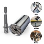 Universal Socket, EvZ Professional 11-32mm Multi-Function Ratchet Wrench Grip Power Drill Adapter Tools DIY Gift for Men Him Husband Dad Father Handyman Women Universal Socket, EvZ Professional 11-32mm Multi-Function Ratchet Wrench Grip Power Drill Adapter Tools DIY Gift for Men Him Husband Dad Father Handyman Women