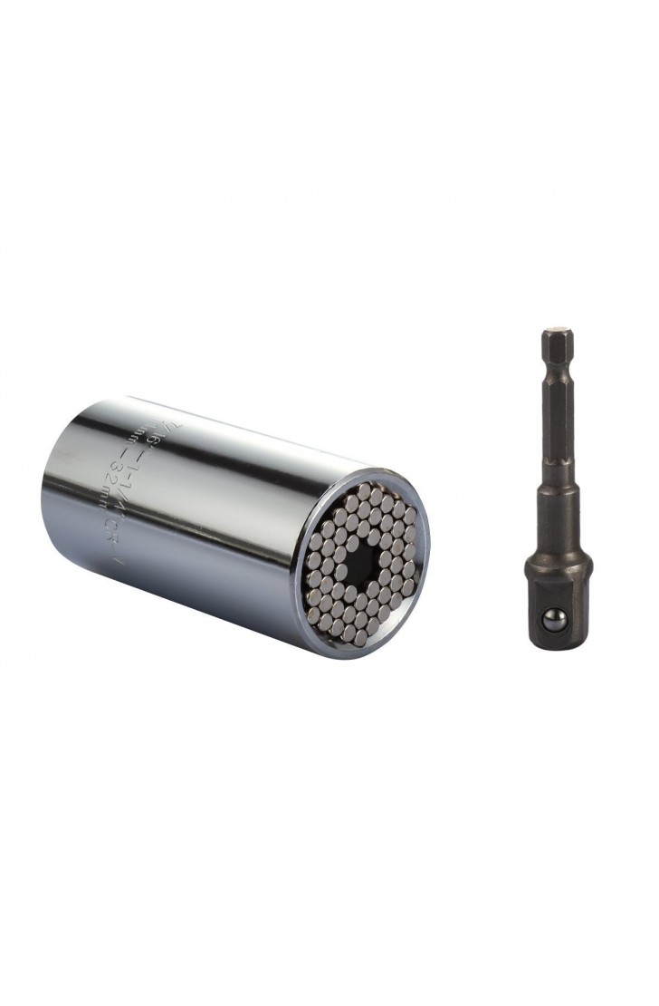 Universal Socket, EvZ Professional 11-32mm Multi-Function Ratchet Wrench Grip Power Drill Adapter Tools DIY Gift for Men Him Husband Dad Father Handyman Women Universal Socket, EvZ Professional 11-32mm Multi-Function Ratchet Wrench Grip Power Drill Adapter Tools DIY Gift for Men Him Husband Dad Father Handyman Women