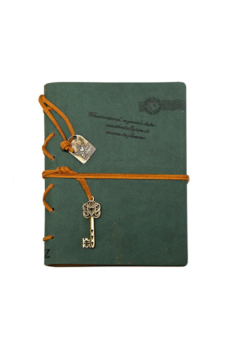 EvZ Leather Writing Journal Notebook - 7" Retro Vintage Key Bound Diary, 320 Pages Unlined Kraft Paper Antique Sketchbook, Dark Green Handmade Travel Journal for Men & Women, Writing Notepad Guest Book EvZ Leather Writing Journal Notebook - 7" Retro Vintage Key Bound Diary, 320 Pages Unlined Kraft Paper Antique Sketchbook, Dark Green Handmade Travel Journal for Men & Women, Writing Notepad Guest Book