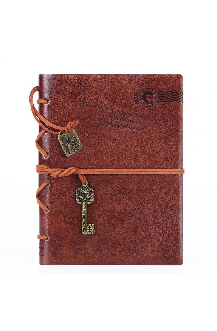 EvZ Leather Writing Journal Notebook - 7" Retro Vintage Key Bound Diary, 320 Pages Unlined Kraft Paper Sketchbook, Dark Coffee Classic Travel Journal for Men & Women, Antique Poetry Book & Art Notepad EvZ Leather Writing Journal Notebook - 7" Retro Vintage Key Bound Diary, 320 Pages Unlined Kraft Paper Sketchbook, Dark Coffee Classic Travel Journal for Men & Women, Antique Poetry Book & Art Notepad