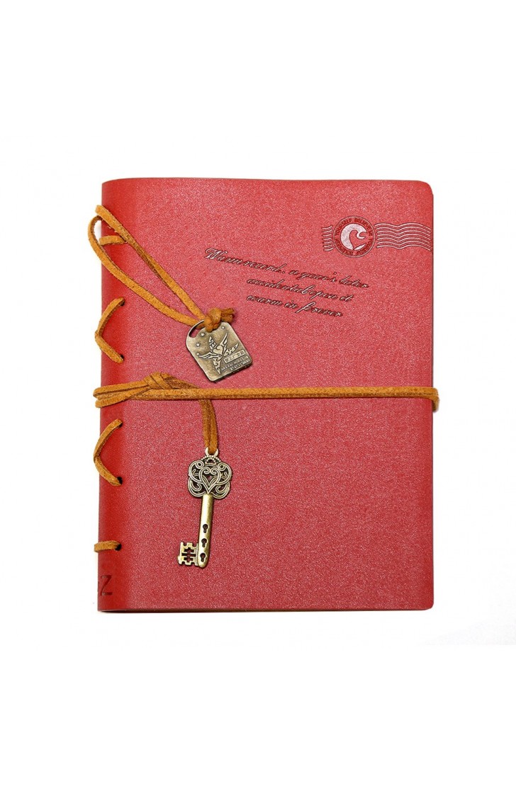 EvZ Leather Writing Journal Notebook - 7" Retro Vintage Key Bound Diary, 320 Pages Unlined Kraft Paper Sketchbook, Vibrant Red Embossed Travel Journal for Girls & Women, Antique Art Notepad & Poetry Book EvZ Leather Writing Journal Notebook - 7" Retro Vintage Key Bound Diary, 320 Pages Unlined Kraft Paper Sketchbook, Vibrant Red Embossed Travel Journal for Girls & Women, Antique Art Notepad & Poetry Book