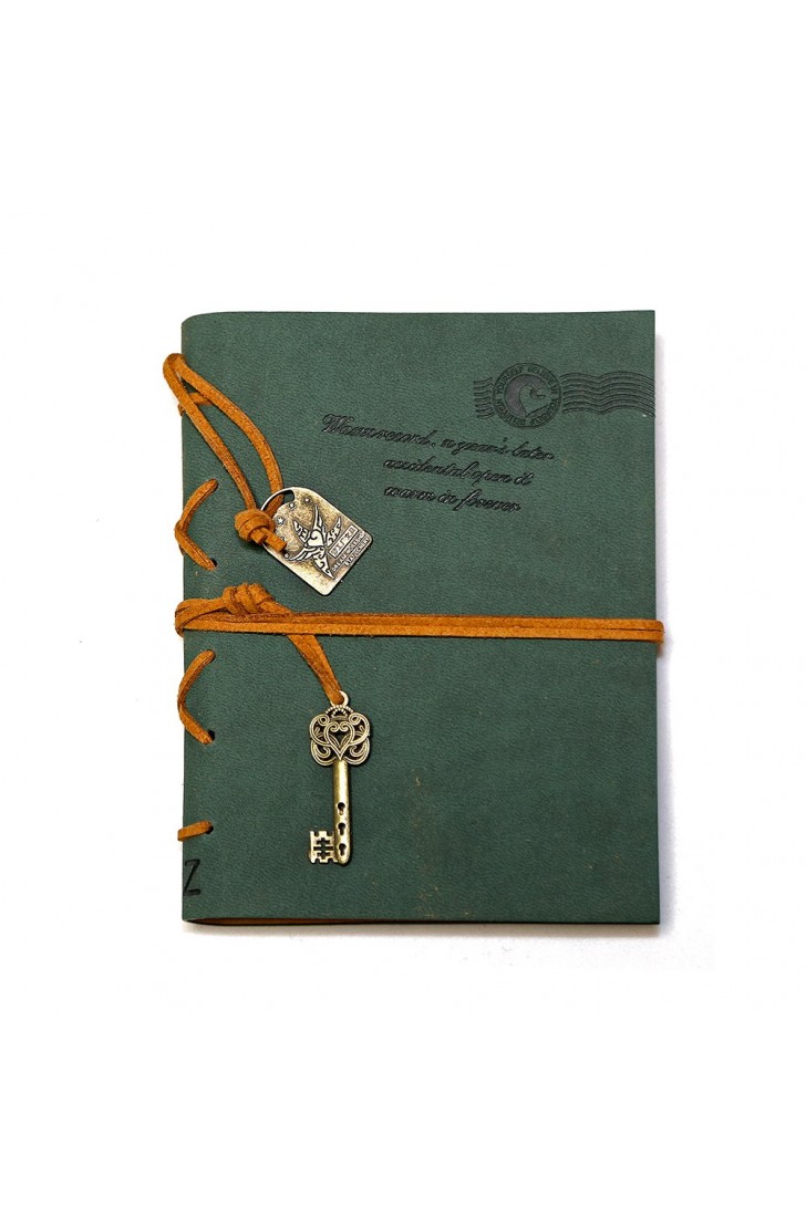 EvZ Classic Vintage Leather Writing Journal Notebook - Forest Green Retro Diary with Antique Key, Blank Kraft Pages, Perfect Travel Sketchbook & Grimoire - 5.6" x 4.2", 160 Sheets / 320 Pages, Unique Key Bound Cord Closure EvZ Classic Vintage Leather Writing Journal Notebook - Forest Green Retro Diary with Antique Key, Blank Kraft Pages, Perfect Travel Sketchbook & Grimoire - 5.6" x 4.2", 160 Sheets / 320 Pages, Unique Key Bound Cord Closure