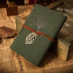 EvZ 7" Vintage Refillable Leather Journal - Professional B6 Loose-Leaf Notebook with Antique Leaf Pendant, Dark Green Retro PU Leather Cover, 160 Pages Thick Kraft Blank Paper for Writing, Sketching & Travel Gift EvZ 7" Vintage Refillable Leather Journal - Professional B6 Loose-Leaf Notebook with Antique Leaf Pendant, Dark Green Retro PU Leather Cover, 160 Pages Thick Kraft Blank Paper for Writing, Sketching & Travel Gift
