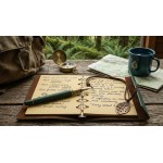 EvZ 7" Vintage Refillable Leather Journal - Professional B6 Loose-Leaf Notebook with Antique Leaf Pendant, Dark Green Retro PU Leather Cover, 160 Pages Thick Kraft Blank Paper for Writing, Sketching & Travel Gift EvZ 7" Vintage Refillable Leather Journal - Professional B6 Loose-Leaf Notebook with Antique Leaf Pendant, Dark Green Retro PU Leather Cover, 160 Pages Thick Kraft Blank Paper for Writing, Sketching & Travel Gift
