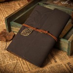 EvZ 5 Inch Mini Vintage Leather Journal, Pocket Size Refillable Loose Leaf Notebook, Retro Black PU Cover with Metal Leaf Pendant, Blank Kraft Paper Small Travel Diary & Sketchbook EvZ 5 Inch Mini Vintage Leather Journal, Pocket Size Refillable Loose Leaf Notebook, Retro Black PU Cover with Metal Leaf Pendant, Blank Kraft Paper Small Travel Diary & Sketchbook