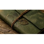 EvZ 5 Inch Mini Vintage Leather Journal, Pocket Size Refillable Loose Leaf Notebook, Retro Dark Green PU Cover with Metal Leaf Pendant, Blank Kraft Paper Small Travel Diary & Sketchbook EvZ 5 Inch Mini Vintage Leather Journal, Pocket Size Refillable Loose Leaf Notebook, Retro Dark Green PU Cover with Metal Leaf Pendant, Blank Kraft Paper Small Travel Diary & Sketchbook