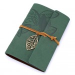 EvZ 5 Inch Mini Vintage Leather Journal, Pocket Size Refillable Loose Leaf Notebook, Retro Dark Green PU Cover with Metal Leaf Pendant, Blank Kraft Paper Small Travel Diary & Sketchbook EvZ 5 Inch Mini Vintage Leather Journal, Pocket Size Refillable Loose Leaf Notebook, Retro Dark Green PU Cover with Metal Leaf Pendant, Blank Kraft Paper Small Travel Diary & Sketchbook