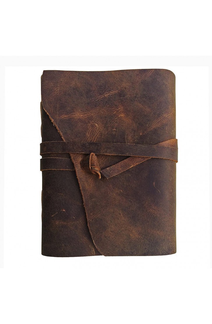 EvZ Leather Journal Writing Notebook, Antique Vintage Handmade Bound Daily Notepad, 7 x 5 Inches, Unlined Paper, Best Gift for Art Sketchbook & Travel Steno Memo to Write in, Brown EvZ Leather Journal Writing Notebook, Antique Vintage Handmade Bound Daily Notepad, 7 x 5 Inches, Unlined Paper, Best Gift for Art Sketchbook & Travel Steno Memo to Write in, Brown