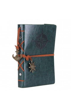 EvZ 7-Inch Refillable A6 Binder Notebook - Premium Vegan Leather Personal Planner, Eco-Friendly Journal with 6-Ring Loose-Leaf System for Writing, Business, and Creative Sketches, Retro Green