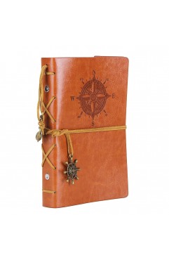 EvZ 7-Inch Refillable A6 Binder Notebook - Premium Vegan Leather Personal Planner, Eco-Friendly Journal with 6-Ring Loose-Leaf System for Writing, Business, and Creative Sketches, Brown