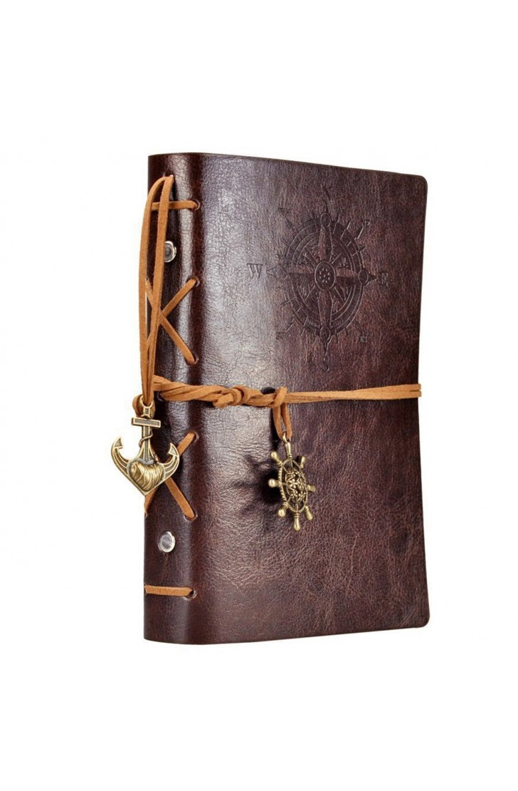 EvZ 60 Pack Leather Writing Journal Notebook, 7 Inches Vintage Nautical Spiral Blank String Diary Notepad Sketchbook Travel to Write in, Unlined Paper, Retro Pendants, Classic Embossed, Coffee EvZ 60 Pack Leather Writing Journal Notebook, 7 Inches Vintage Nautical Spiral Blank String Diary Notepad Sketchbook Travel to Write in, Unlined Paper, Retro Pendants, Classic Embossed, Coffee