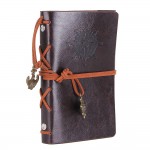 EvZ Vintage Leather Journal - 5" Refillable Nautical Writing Notebook with Anchor & Rudder Pendants - Small Spiral Blank Sketchbook for Travel, Poetry & Art - Classic Embossed Diary, Coffee EvZ Vintage Leather Journal - 5" Refillable Nautical Writing Notebook with Anchor & Rudder Pendants - Small Spiral Blank Sketchbook for Travel, Poetry & Art - Classic Embossed Diary, Coffee