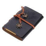 EvZ Black Leather Writing Journal - 5" Refillable Vintage Nautical Notebook with Retro Anchor & Rudder Pendants - Small Spiral Blank Sketchbook for Travel, Business & Art - Classic Embossed Diary, Black EvZ Black Leather Writing Journal - 5" Refillable Vintage Nautical Notebook with Retro Anchor & Rudder Pendants - Small Spiral Blank Sketchbook for Travel, Business & Art - Classic Embossed Diary, Black