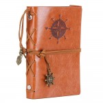EvZ Vintage Leather Journal - 5" Refillable Coffee Brown Writing Notebook with Nautical Anchor & Rudder Pendants - Small Spiral Blank Sketchbook for Travel, Poetry & Diary - Classic Embossed Art Journal EvZ Vintage Leather Journal - 5" Refillable Coffee Brown Writing Notebook with Nautical Anchor & Rudder Pendants - Small Spiral Blank Sketchbook for Travel, Poetry & Diary - Classic Embossed Art Journal