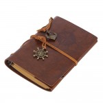 EvZ Retro Brown Leather Journal - 5" Refillable Vintage Nautical Notebook with Anchor & Rudder Pendants - Small Spiral Blank Sketchbook for Travel, Poetry & Diary - Classic Embossed Art Journal, Dark Brown EvZ Retro Brown Leather Journal - 5" Refillable Vintage Nautical Notebook with Anchor & Rudder Pendants - Small Spiral Blank Sketchbook for Travel, Poetry & Diary - Classic Embossed Art Journal, Dark Brown