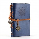 EvZ Dark Blue Leather Journal - 5" Refillable Vintage Nautical Notebook with Anchor & Rudder Pendants - Small Spiral Blank Sketchbook for Travel, Business & Journaling - Classic Embossed Navy Diary EvZ Dark Blue Leather Journal - 5" Refillable Vintage Nautical Notebook with Anchor & Rudder Pendants - Small Spiral Blank Sketchbook for Travel, Business & Journaling - Classic Embossed Navy Diary