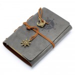 EvZ Retro Gray Leather Journal - 5" Refillable Vintage Nautical Notebook with Anchor & Rudder Pendants - Small Spiral Blank Sketchbook for Travel, Daily Planning & Art - Classic Embossed Diary, Slate Gray EvZ Retro Gray Leather Journal - 5" Refillable Vintage Nautical Notebook with Anchor & Rudder Pendants - Small Spiral Blank Sketchbook for Travel, Daily Planning & Art - Classic Embossed Diary, Slate Gray