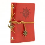 EvZ Retro Red Leather Journal - 5" Refillable Vintage Nautical Notebook with Anchor & Rudder Pendants - Small Spiral Blank Sketchbook for Travel, Poetry & Gratitude - Classic Embossed Diary, Wine Red EvZ Retro Red Leather Journal - 5" Refillable Vintage Nautical Notebook with Anchor & Rudder Pendants - Small Spiral Blank Sketchbook for Travel, Poetry & Gratitude - Classic Embossed Diary, Wine Red