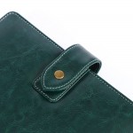 Leather Writing Notebook Organizer, Travel Journal, Vintage Business Binder Refillable Steno Memo Notepad Planner Diary, 7 in, Lined Paper, Card Slots, Pen Holder, Adjustable Snaps, Retro Green Leather Writing Notebook Organizer, Travel Journal, Vintage Business Binder Refillable Steno Memo Notepad Planner Diary, 7 in, Lined Paper, Card Slots, Pen Holder, Adjustable Snaps, Retro Green