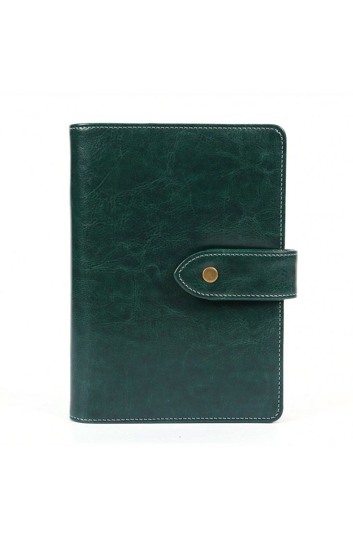 Leather Writing Notebook Organizer, Travel Journal, Vintage Business Binder Refillable Steno Memo Notepad Planner Diary, 7 in, Lined Paper, Card Slots, Pen Holder, Adjustable Snaps, Retro Green Leather Writing Notebook Organizer, Travel Journal, Vintage Business Binder Refillable Steno Memo Notepad Planner Diary, 7 in, Lined Paper, Card Slots, Pen Holder, Adjustable Snaps, Retro Green