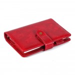 Leather Writing Notebook Organizer, Travel Journal, Vintage Business Binder Refillable Steno Memo Notepad Planner Diary, 7 in, Lined Paper, Card Slots, Pen Holder, Adjustable Snaps, Retro Red Leather Writing Notebook Organizer, Travel Journal, Vintage Business Binder Refillable Steno Memo Notepad Planner Diary, 7 in, Lined Paper, Card Slots, Pen Holder, Adjustable Snaps, Retro Red